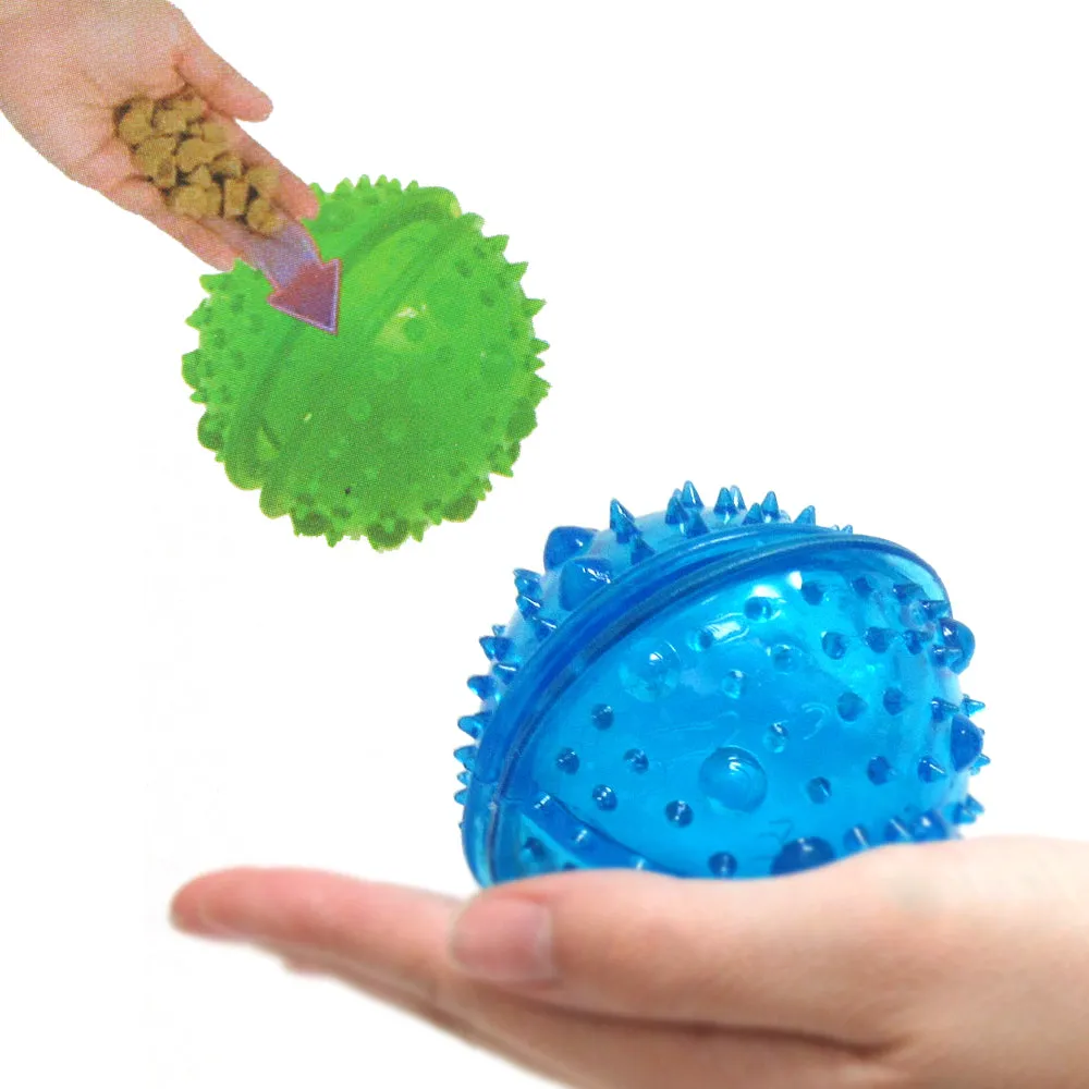 2 Pack Pet Dog Toy Tricky Treat Ball Fun Interactive Chew IQ Food Dispenser Play
