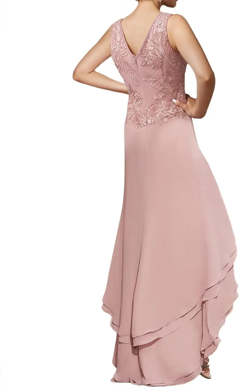 2 Pieces Mother of The Bride Dresses with Jacket V Neck Lace Mother of The Groom Dresses