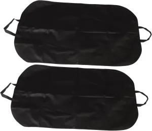 2Pcs Portable Suit Cover Bag Medium Folding Garment Protector for Travel Business Trips and Home Wardrobe Storage Black