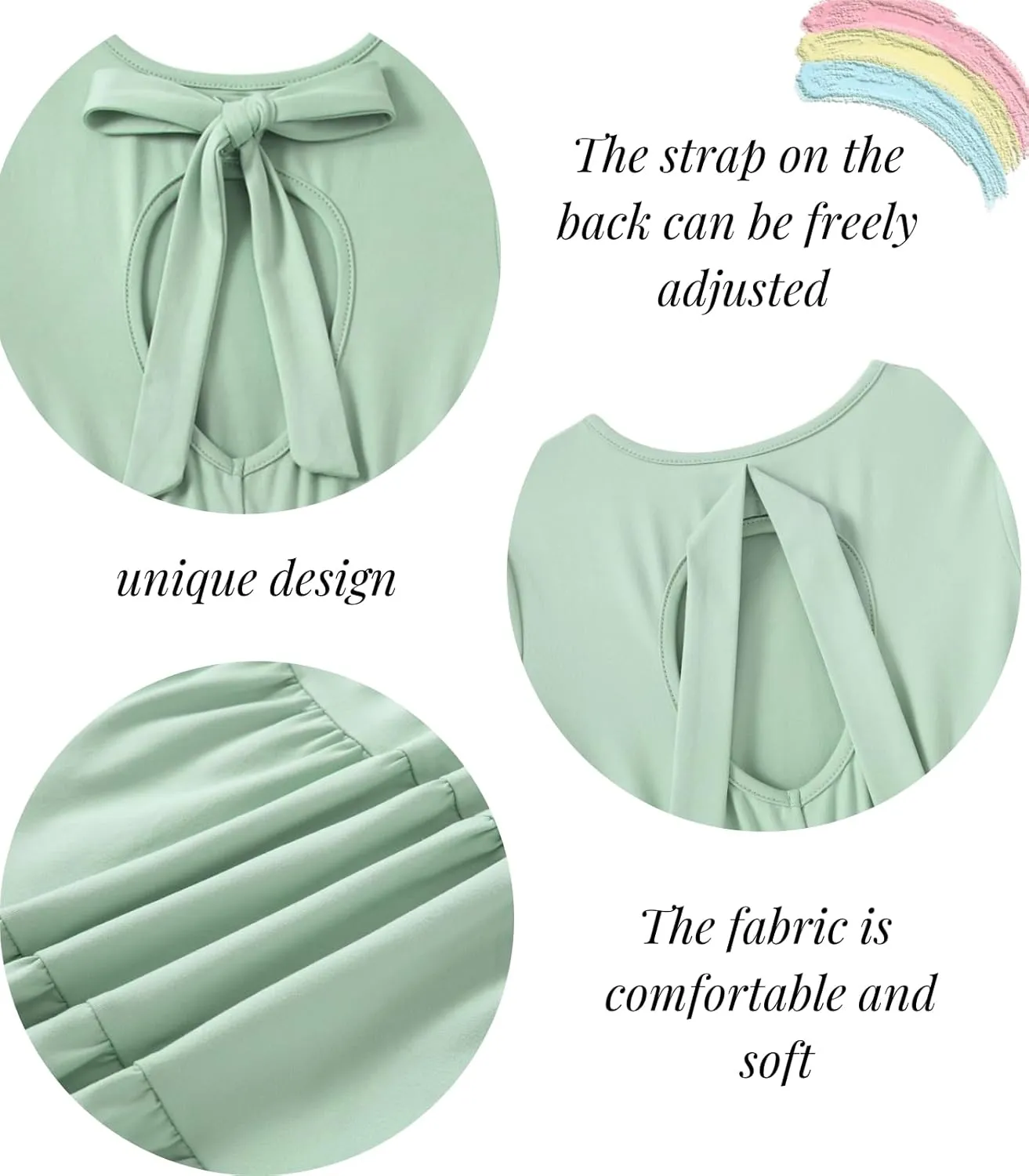3-7 Years Girls Summer Dresses Tie Back Short Sleeve Ruffle Tiered Twirly Casual Midi Sundress
