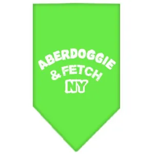 Aberdoggie NY Screen Print Bandana Lime Green Small