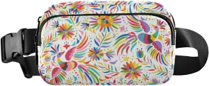 ALAZA Mexican Colorful and Ornate Ethnic Pattern Belt Bag Waist Pack Pouch Crossbody Bag with Adjustable Strap for Men Women College Hiking Running Workout Travel
