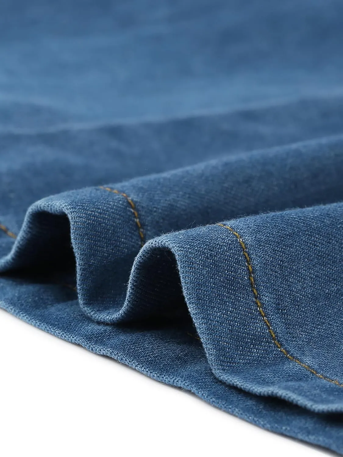 Allegra K Denim Dress for Women's Long Sleeve Button Down A-Line Belted Classic Jean Dresses