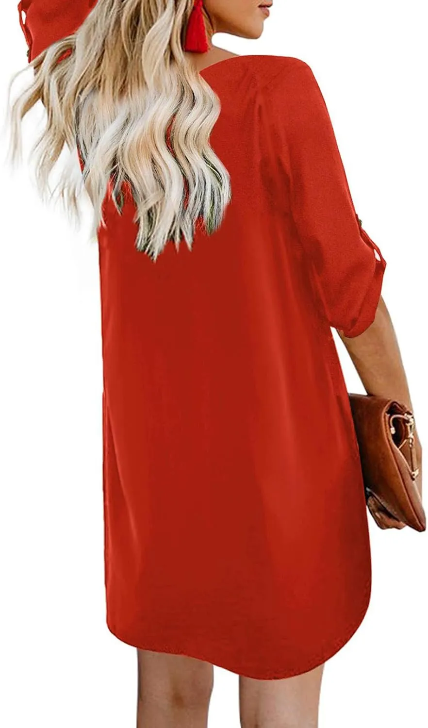 AlvaQ Women Summer Dresses 2024 Strappy Button V Neck Sleeveless Beach Sundress Casual Swing A Line Short Mini Dress