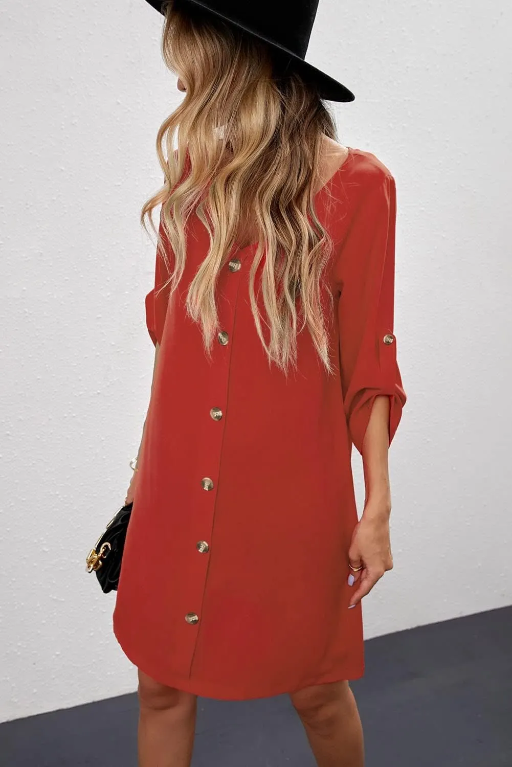 AlvaQ Women Summer Dresses 2024 Strappy Button V Neck Sleeveless Beach Sundress Casual Swing A Line Short Mini Dress
