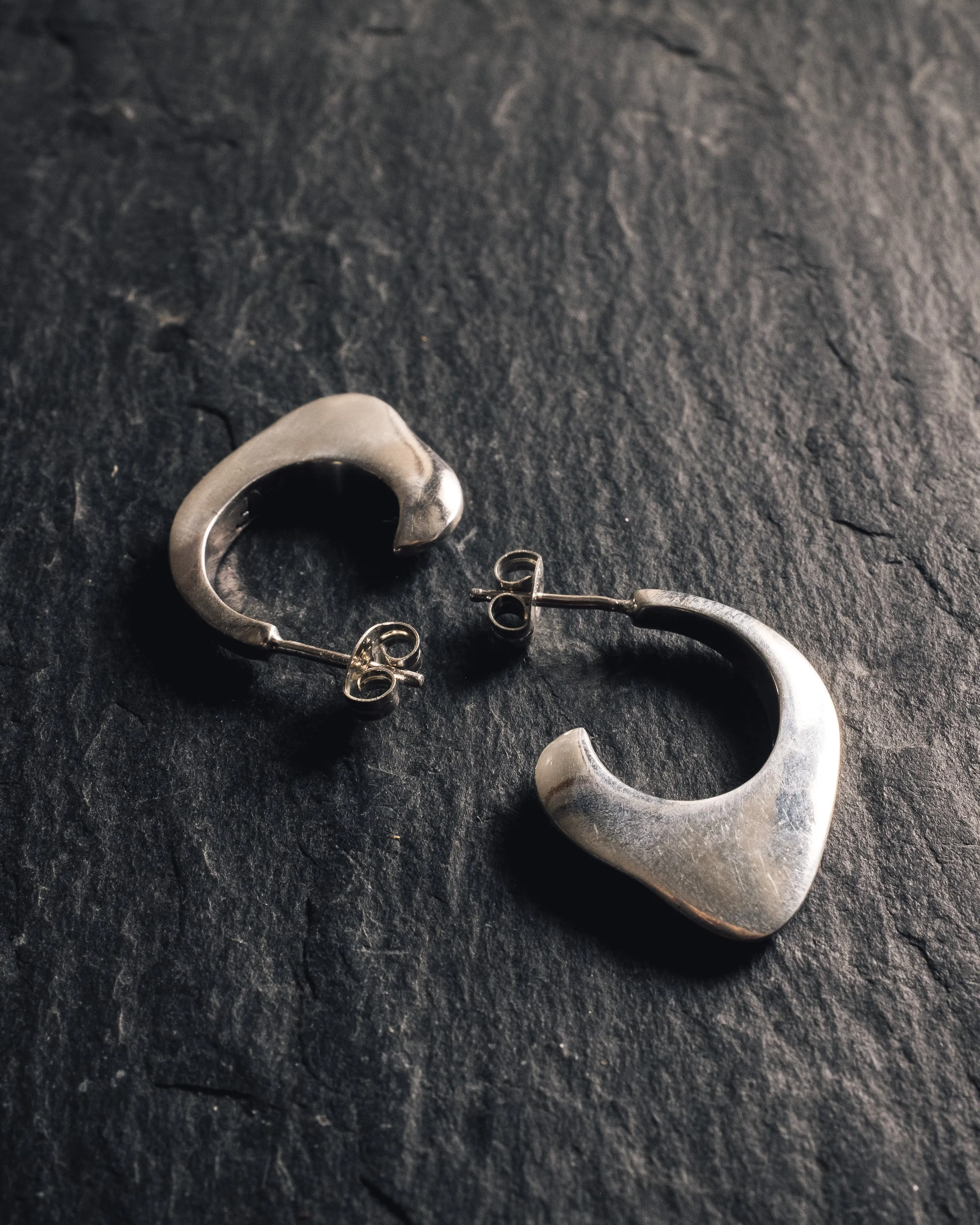 Another Feather Fin Hoops, Silver