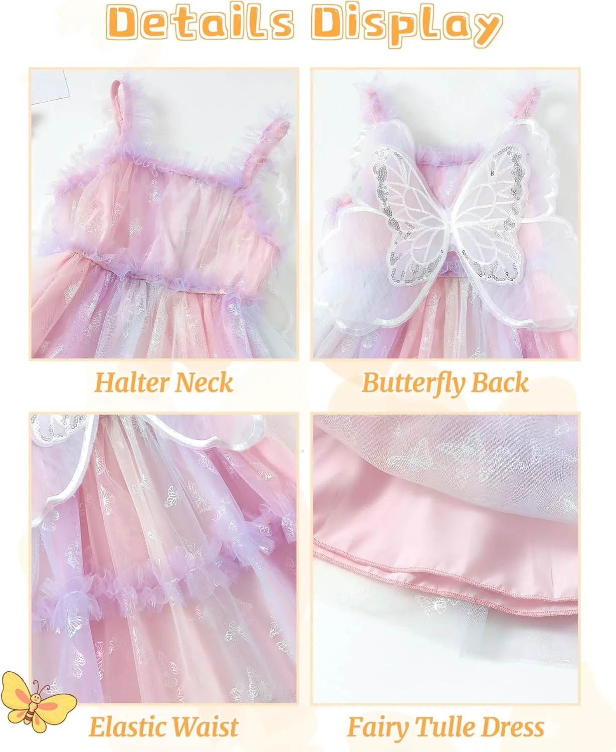 Baby Girl Dress Tulle Fairy Dress Toddler Girl Butterfly Summer Dresses Tutu Sundress Birthday Party Princess Clothes