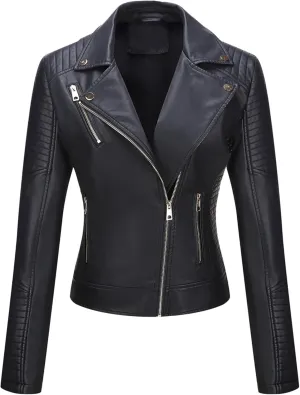 Bellivera Women's Faux Leather Casual Jacket 2025 Spring Trendy Motorcycle Outfits Lightweight Classic Coat