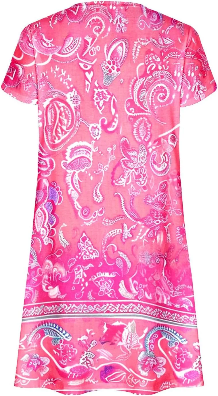 Boho Floral Dress for Women 2025 Summer Trendy Petal Sleeve V-Neck Mini Dresses Beach Vacation Sundress