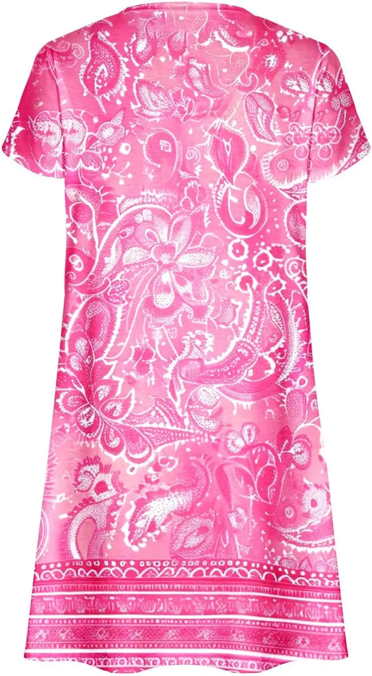 Boho Floral Dress for Women 2025 Summer Trendy Petal Sleeve V-Neck Mini Dresses Beach Vacation Sundress