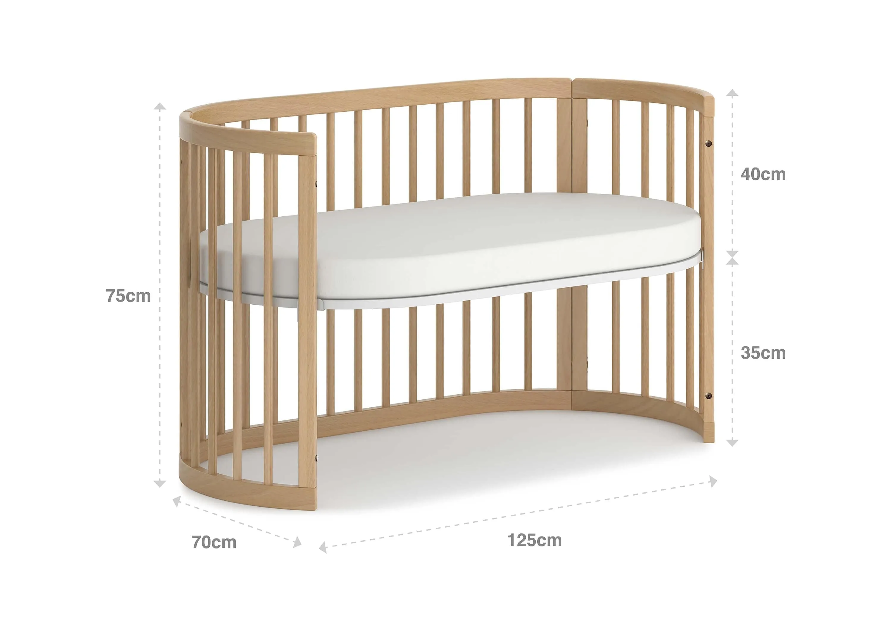 Boori Oasis Oval Cot -Beech