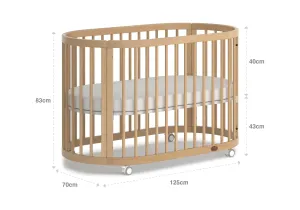 Boori Oasis Oval Cot -Beech