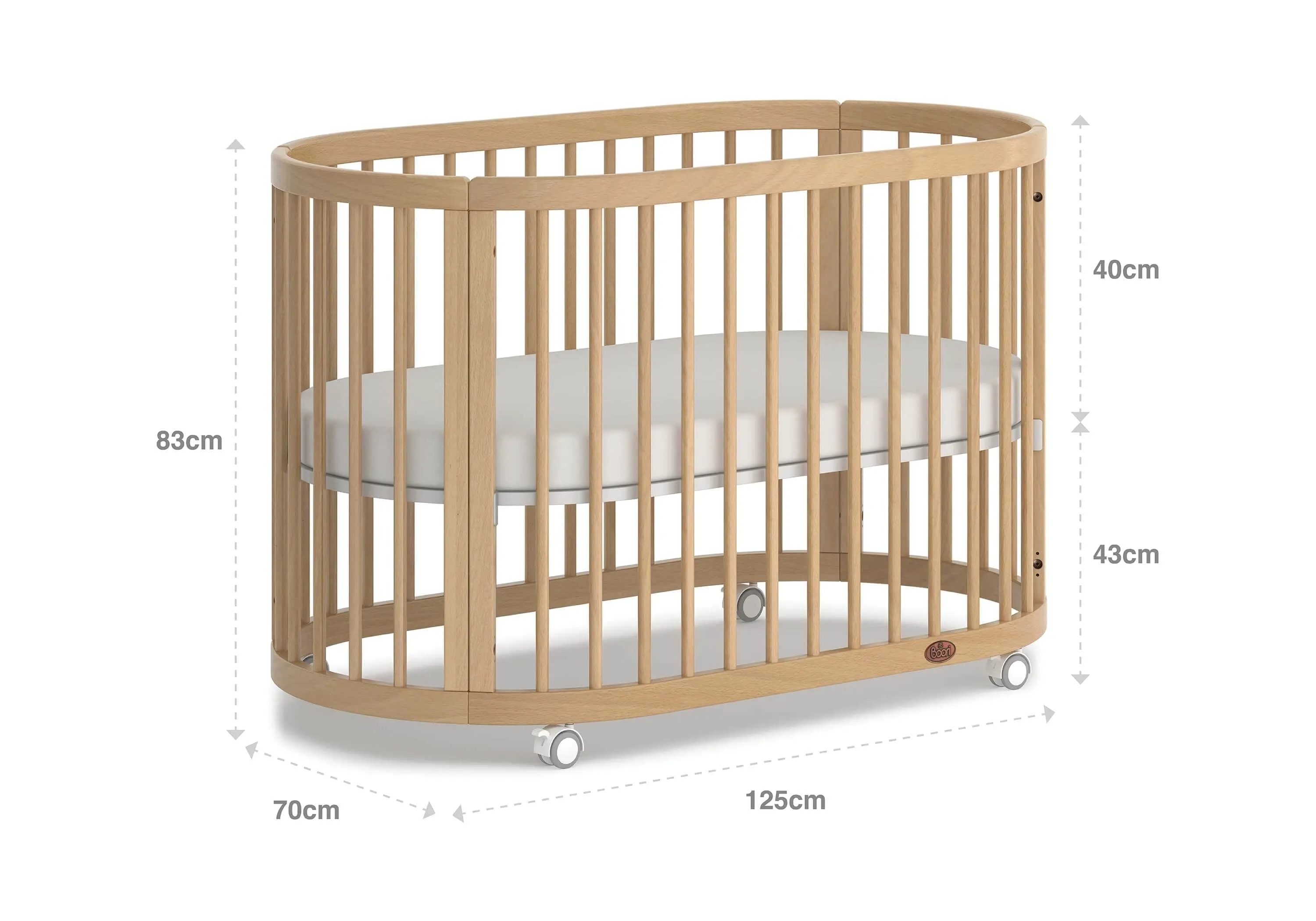 Boori Oasis Oval Cot -Beech