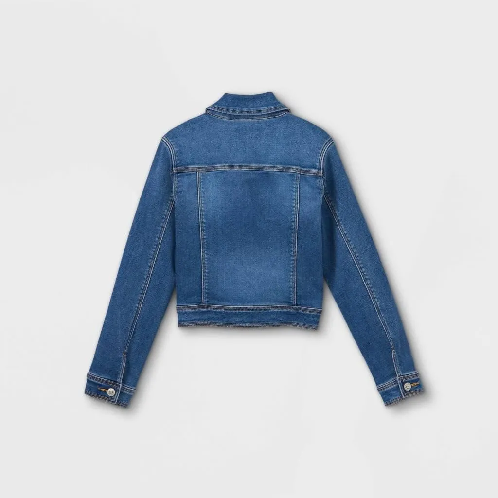 Boys Girls Basic Jean Jacket Kids Casual Denim Coat Classic Outwear
