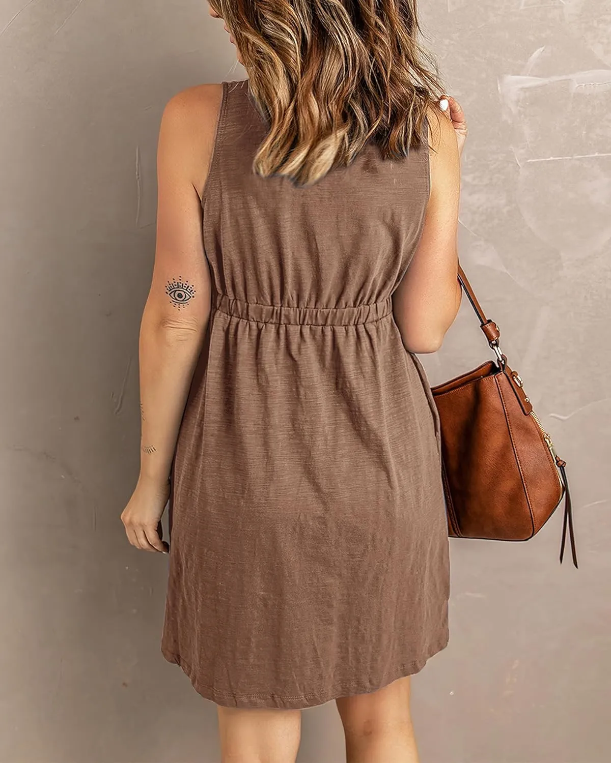 BTFBM Women Sleeveless Summer Dress 2025 Crewneck Ribbed Knit Ruffle Swing Button Down Beach Sun Mini Tank Short Dresses