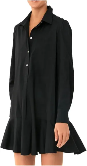 Button Down Shirt Dresses For Women 2025 Ruffle Flowy Casual Tunic Knee Length Mini Dresses Roll Up Sleeve Sundress