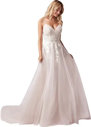 Cadoly Wedding Dresses for Bride 2025 Tulle Lace Applique Ball Gown A-line Modest White Bridal Gown with Sleeves