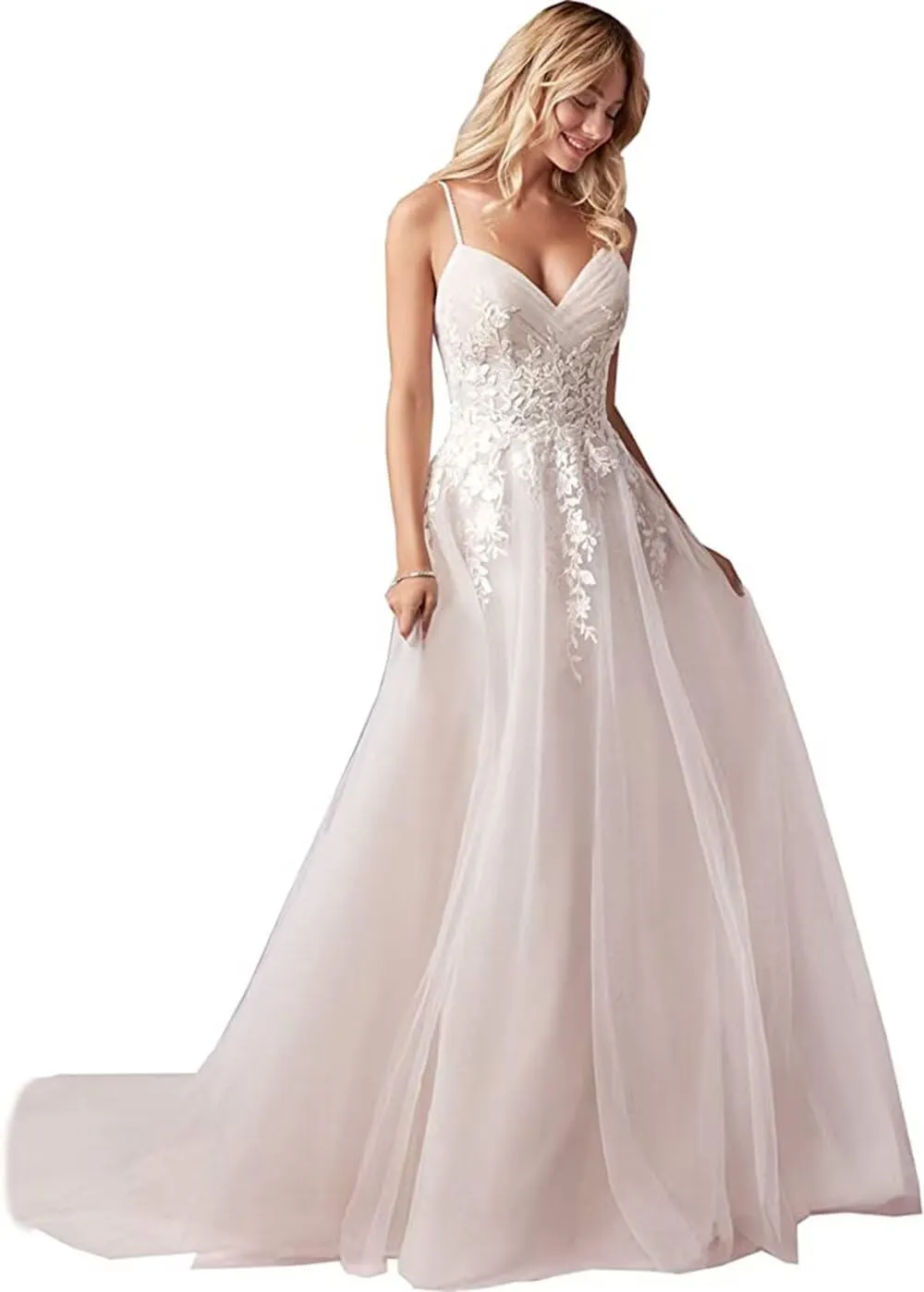 Cadoly Wedding Dresses for Bride 2025 Tulle Lace Applique Ball Gown A-line Modest White Bridal Gown with Sleeves