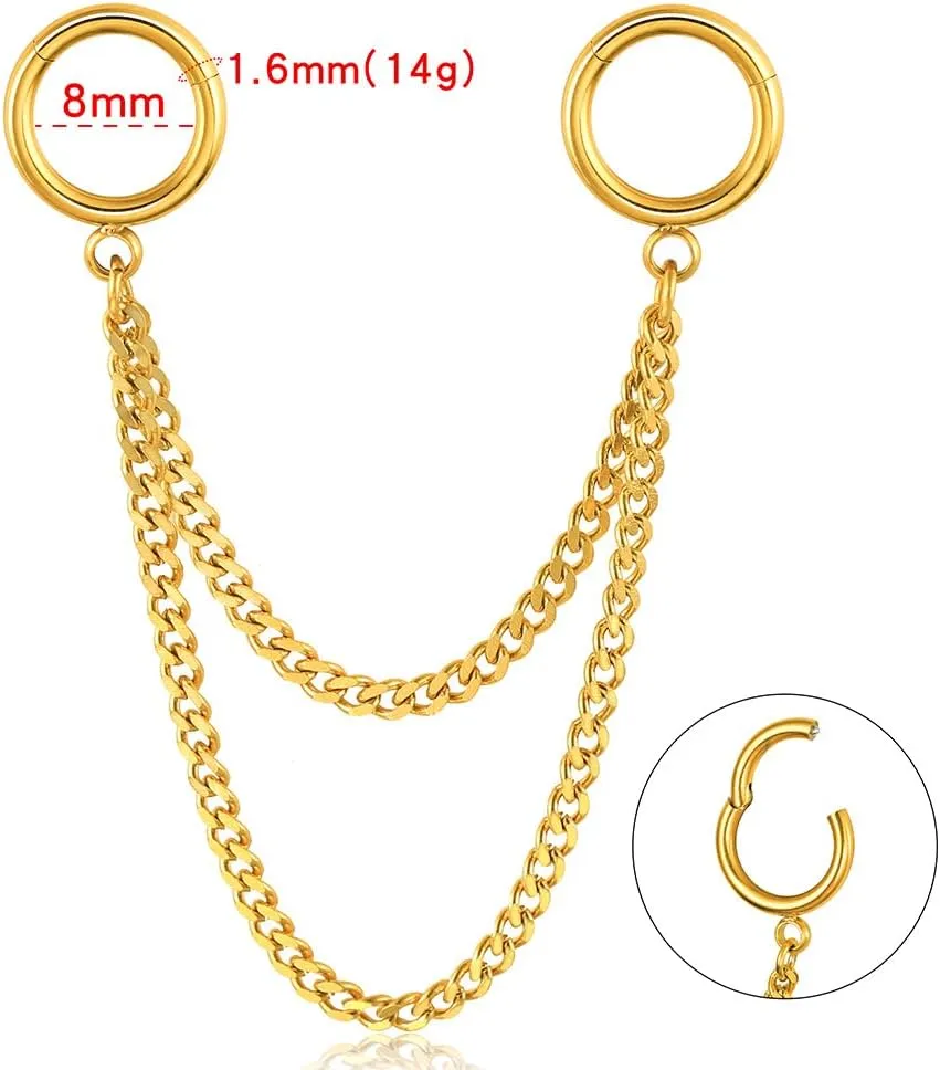 Casvort 14G Seamless Septum Piercing Rings Segment Tragus Hoop Rings 316 Surgical Stainless Steel Helix Ring Stacks for Stretched Ear Lobe Clickers Ear Hangers Body Jewelry