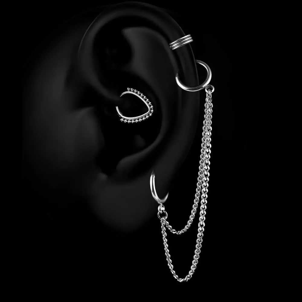 Casvort 14G Seamless Septum Piercing Rings Segment Tragus Hoop Rings 316 Surgical Stainless Steel Helix Ring Stacks for Stretched Ear Lobe Clickers Ear Hangers Body Jewelry