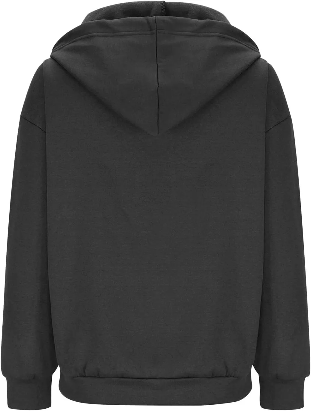 Cbcbtwo Zip Up Hoodies for Women Y2K Oversized Solid Sweatshirts Teen Girl Fall Casual Drawstring Jackets Loose Fleece Tops