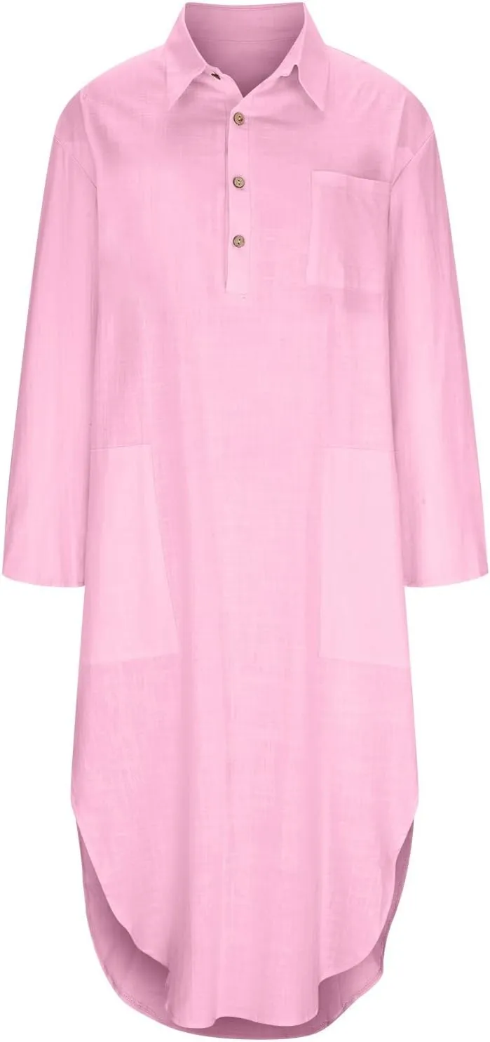 Ceboyel Womens Summer Causal Dresses Long Sleeve Dress Cotton Linen Shirt Dresses Dressy Trendy Ladies Outfits 2023