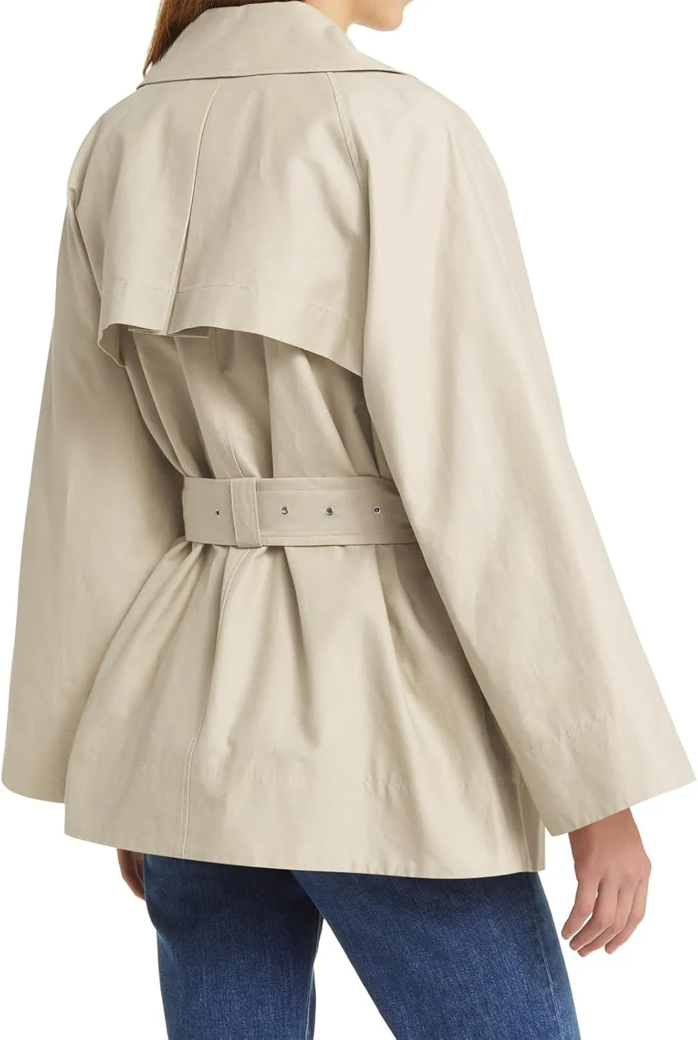 Cicy Bell Womens Casual Trench Coat Double Breasted Long Sleeve Fall Jacket Classic Lapel Overcoat with Belt