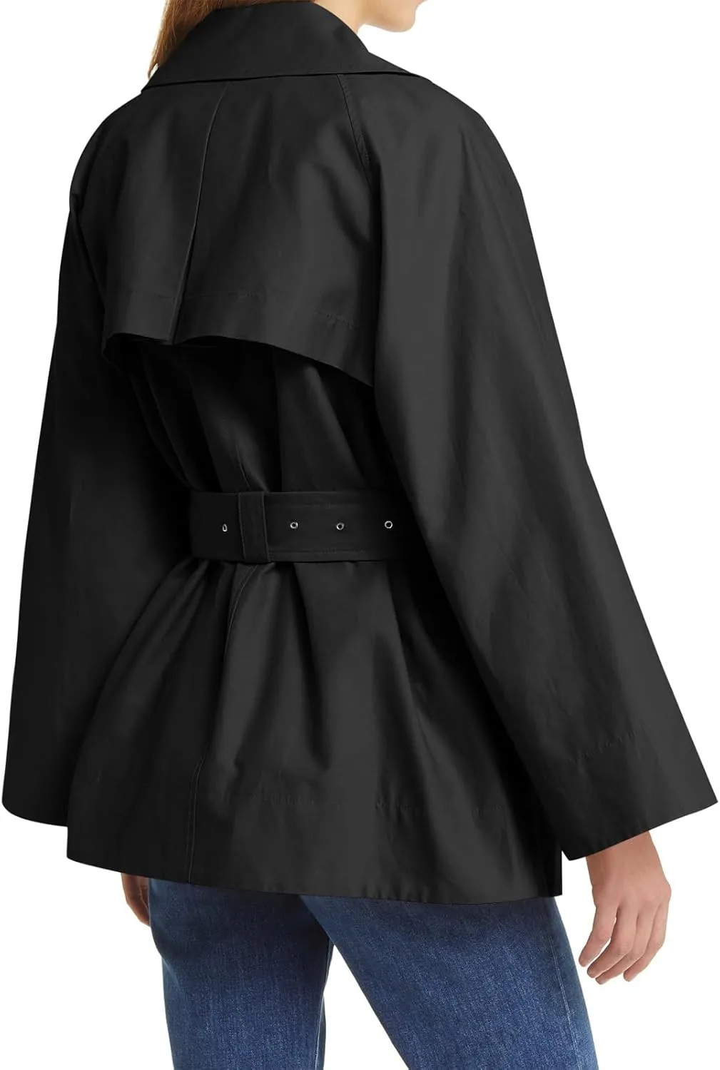 Cicy Bell Womens Casual Trench Coat Double Breasted Long Sleeve Fall Jacket Classic Lapel Overcoat with Belt