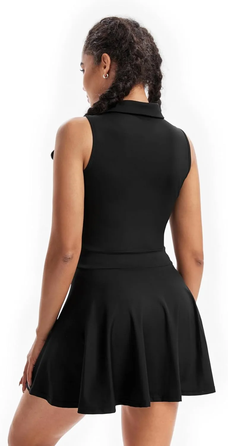 Cute Golf Tennis Dress Workout Athletic Dresses for Women with Shorts Pockets 2 Piece Sets Outfits Summer Clothes