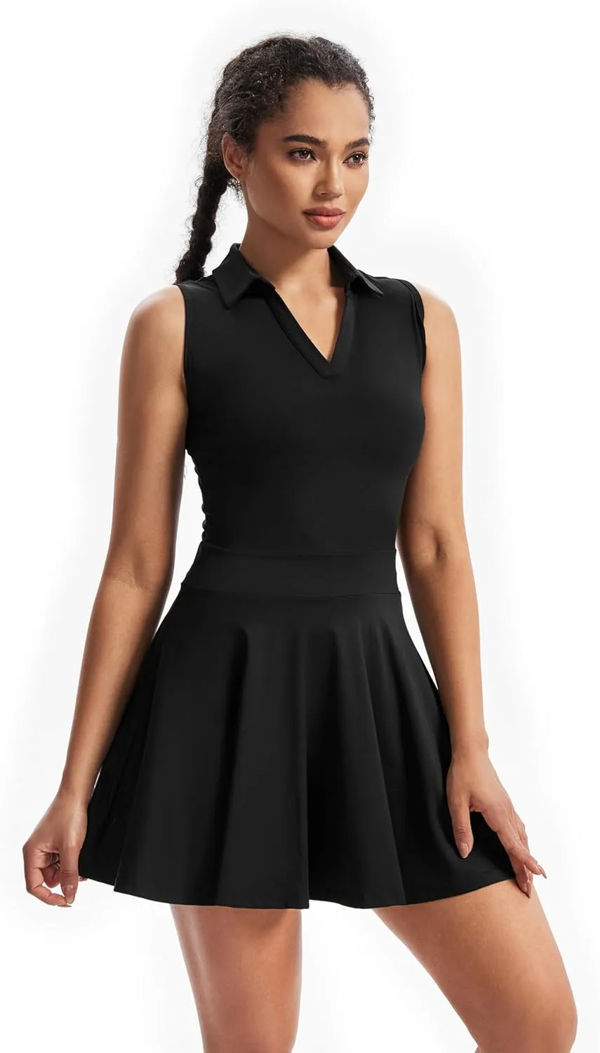 Cute Golf Tennis Dress Workout Athletic Dresses for Women with Shorts Pockets 2 Piece Sets Outfits Summer Clothes