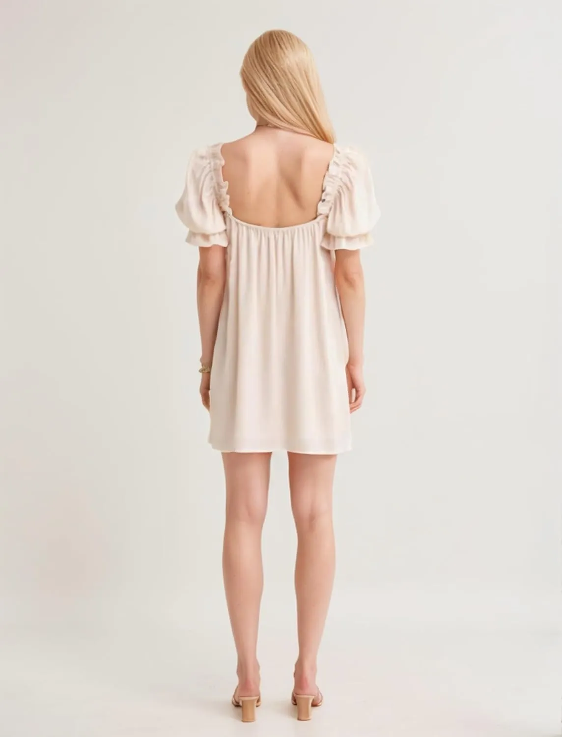 CUTEGAL Babydoll Dress for Women - Puff Sleeve, Bow, Fairy, Boho, Floral, Cute, Ruffle Mini Dress
