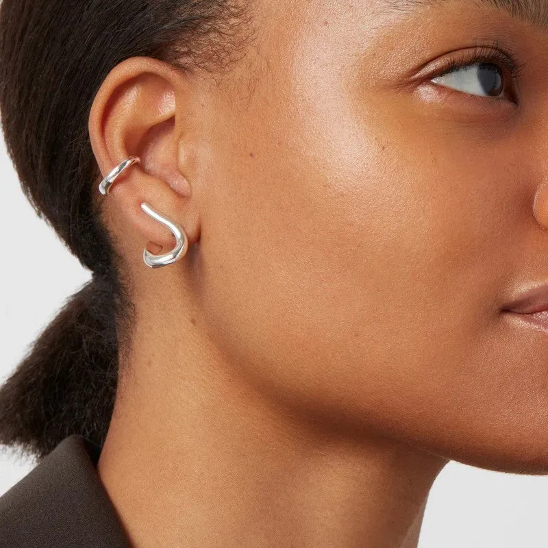 Dara Ear Cuff   Climber Earring Set (Silver)