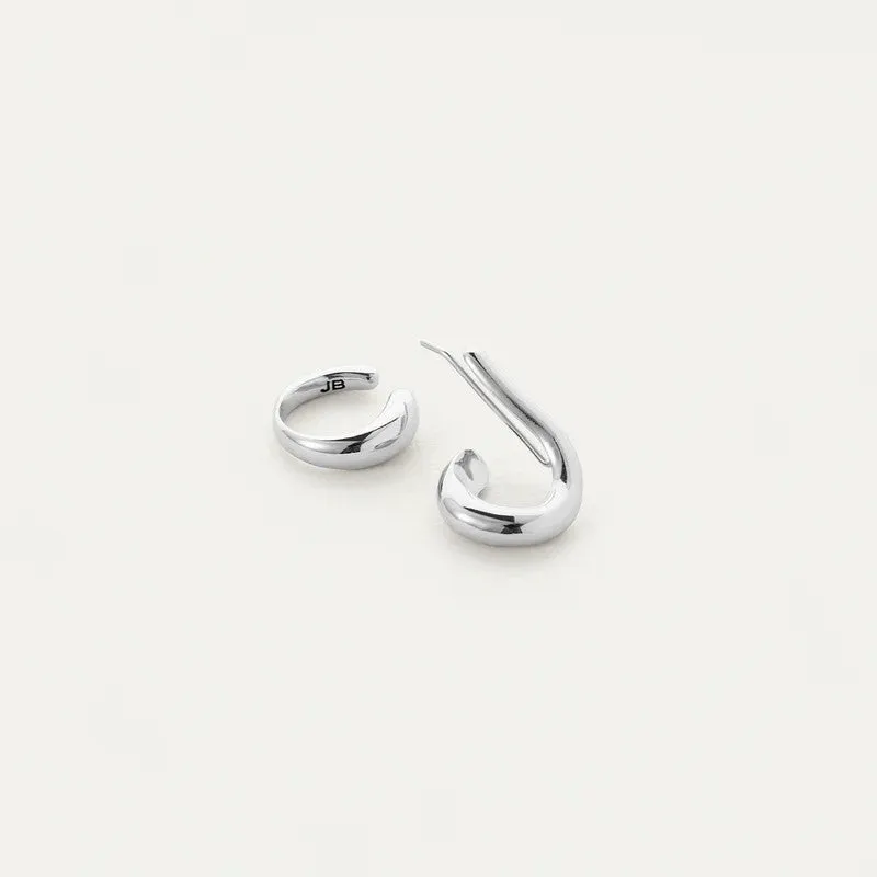 Dara Ear Cuff   Climber Earring Set (Silver)