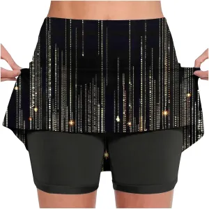 DDAPJ pyju Women's Active Skort Summer Cute Floral Print Tennis Skirt with Shorts Running Golf Workout Skort for Ladies