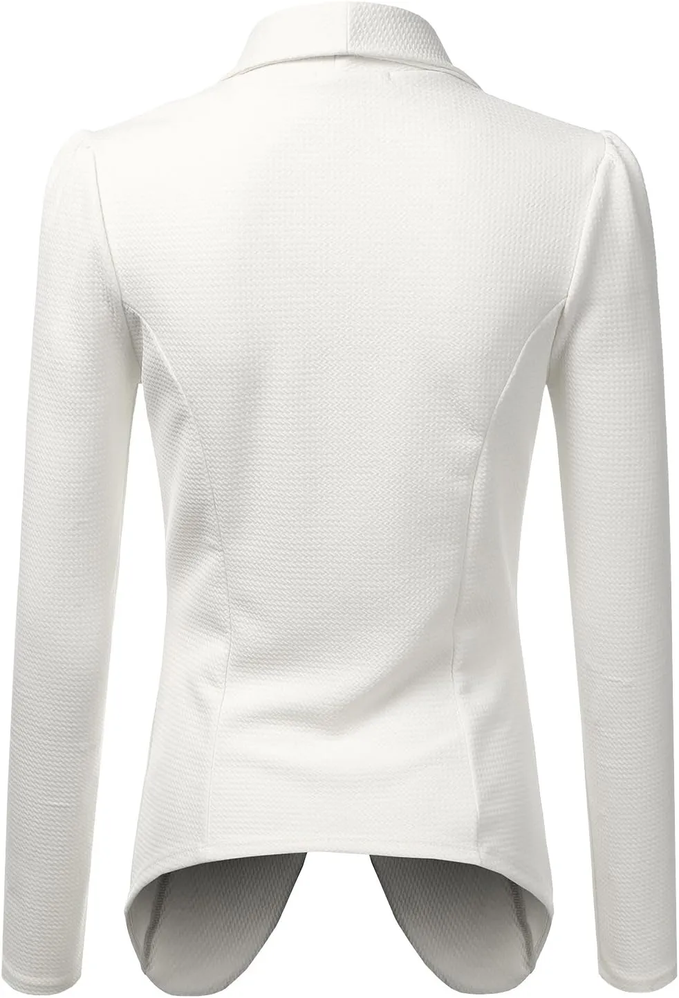 DOUBLJU Classic Draped Open Front Long Sleeve Business Casual Work Deconstructed Blazer Jackets for Womens with Plus Size