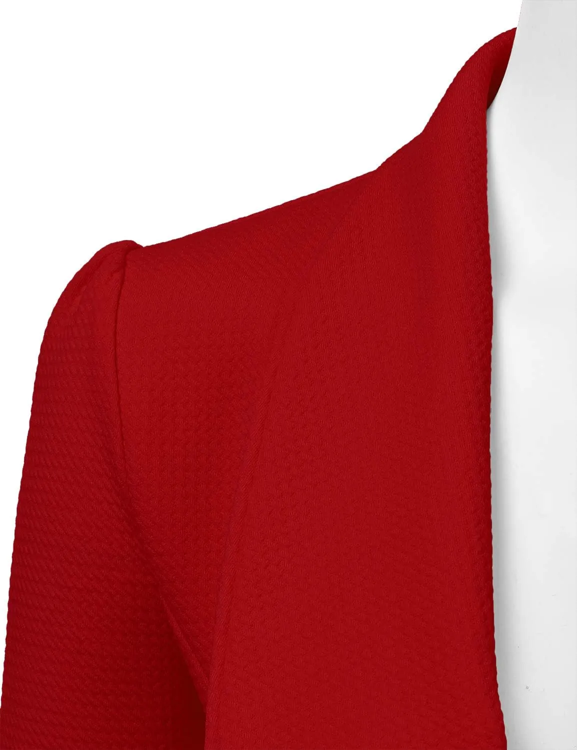 DOUBLJU Classic Draped Open Front Long Sleeve Business Casual Work Deconstructed Blazer Jackets for Womens with Plus Size