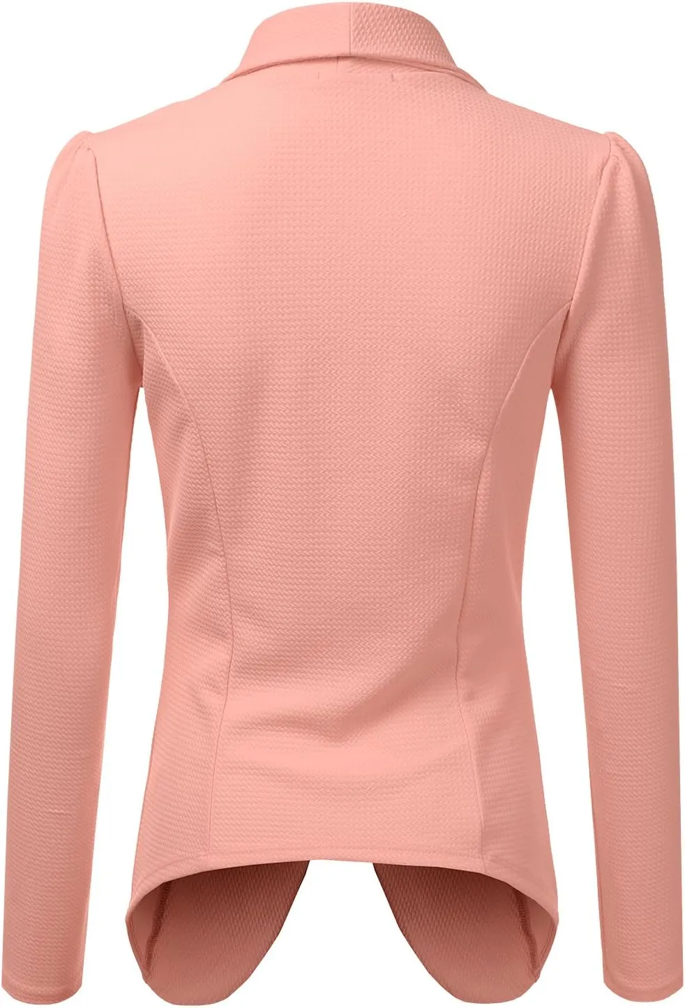 DOUBLJU Classic Draped Open Front Long Sleeve Business Casual Work Deconstructed Blazer Jackets for Womens with Plus Size