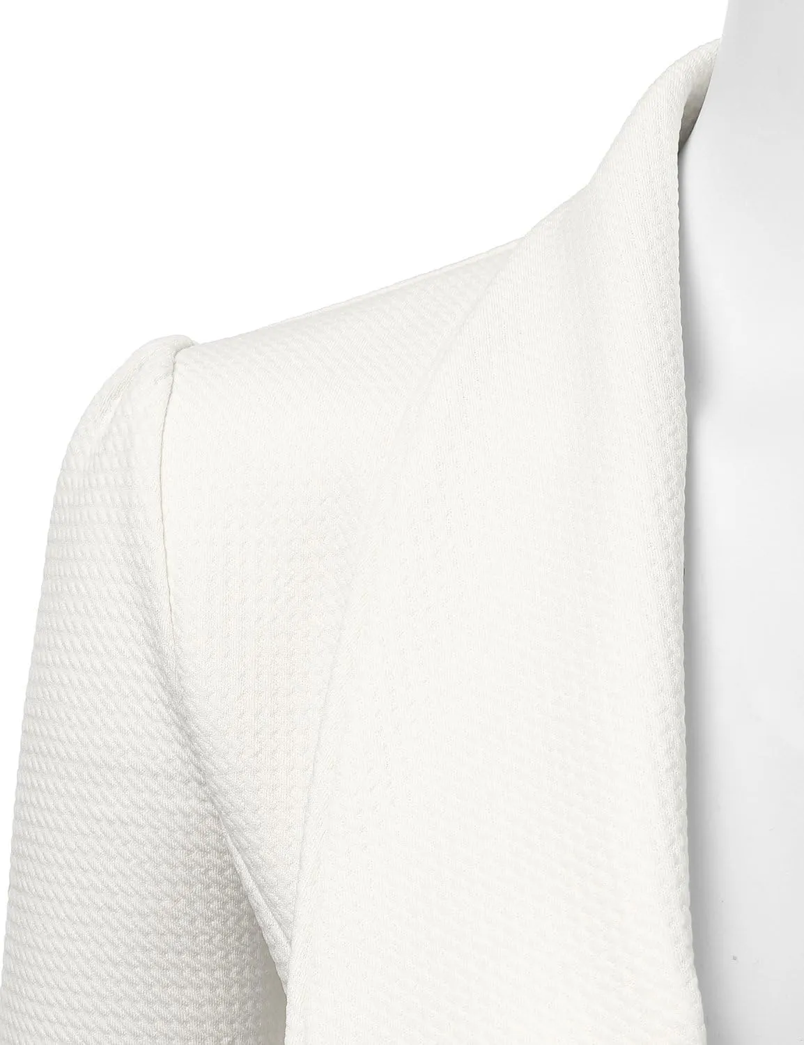 DOUBLJU Classic Draped Open Front Long Sleeve Business Casual Work Deconstructed Blazer Jackets for Womens with Plus Size