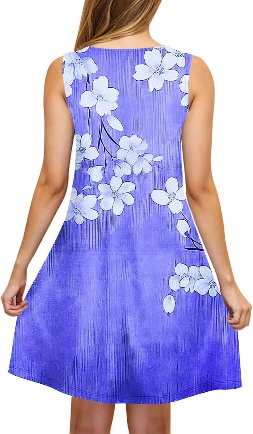 Dresses for Women Summer Sleeveless Floral Printed Mini Dresses with Pockets Trendy Bohemian Dress 2025 Fashion