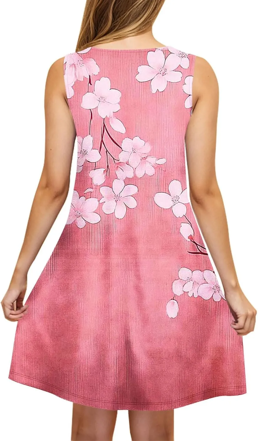 Dresses for Women Summer Sleeveless Floral Printed Mini Dresses with Pockets Trendy Bohemian Dress 2025 Fashion