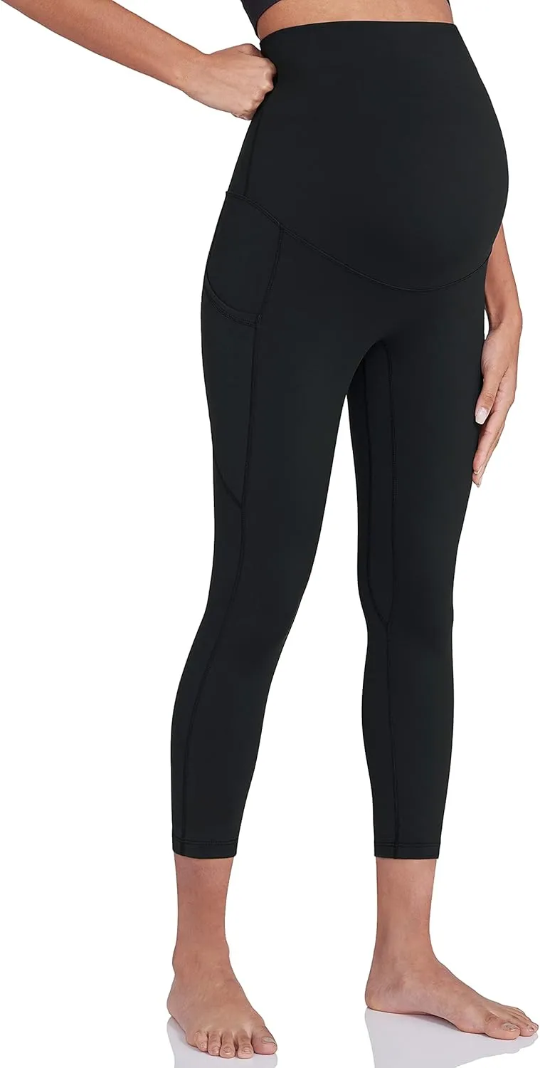 Enerful Women's Maternity Workout Leggings Over The Belly Pregnancy Active Wear Athletic Soft Yoga Pants with Pockets