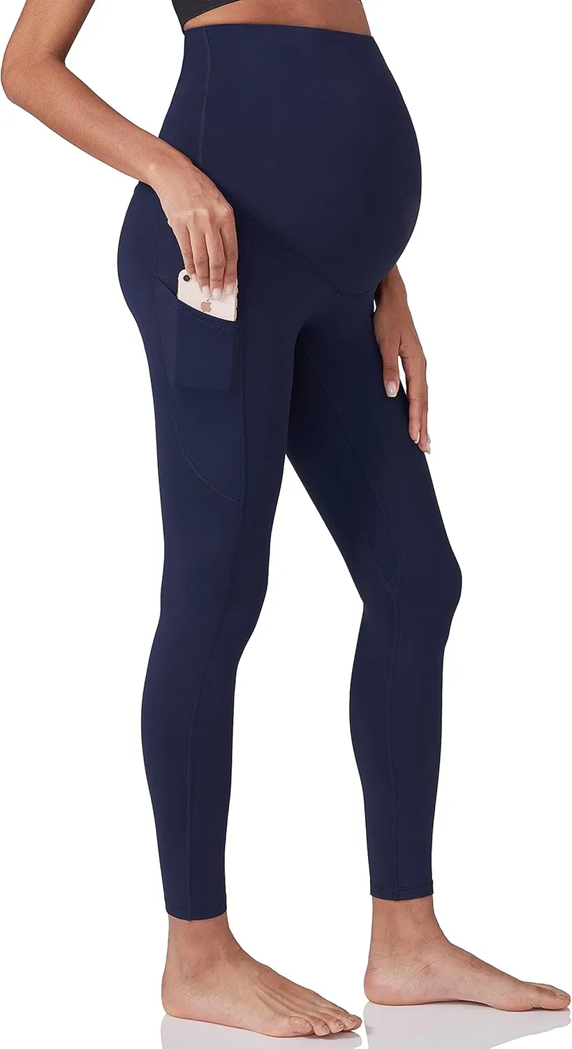Enerful Women's Maternity Workout Leggings Over The Belly Pregnancy Active Wear Athletic Soft Yoga Pants with Pockets