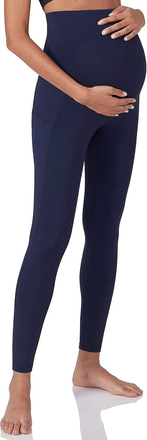 Enerful Women's Maternity Workout Leggings Over The Belly Pregnancy Active Wear Athletic Soft Yoga Pants with Pockets