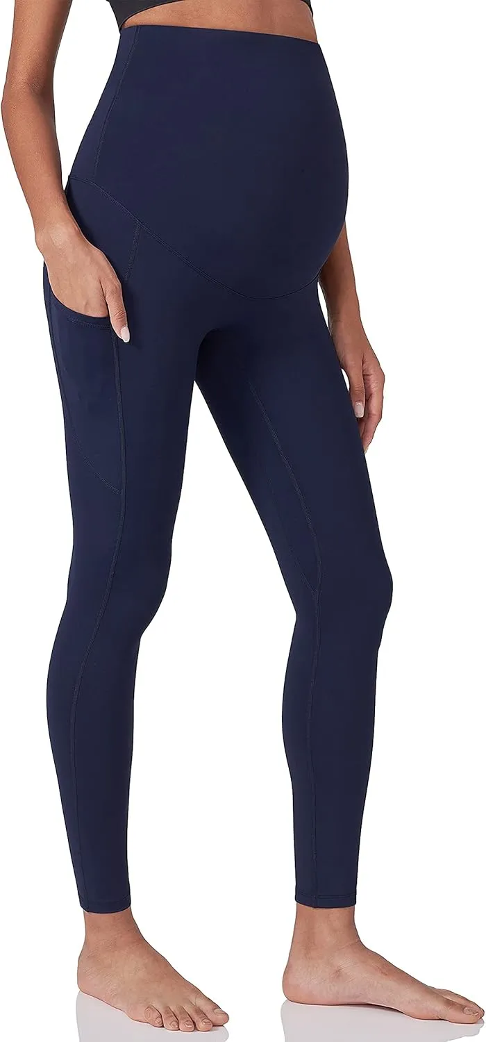Enerful Women's Maternity Workout Leggings Over The Belly Pregnancy Active Wear Athletic Soft Yoga Pants with Pockets