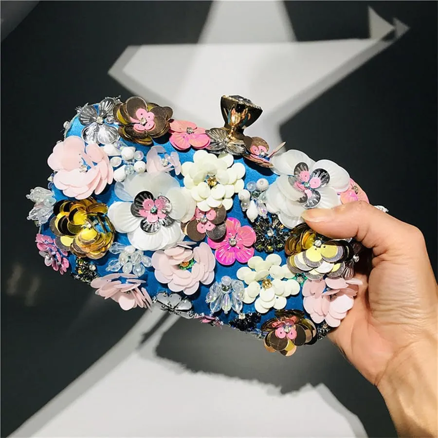 Fashion Dinner Bag Handmade Flower beaded Bag Banquet Wedding Party Bag Clutch bag Shoulder bag