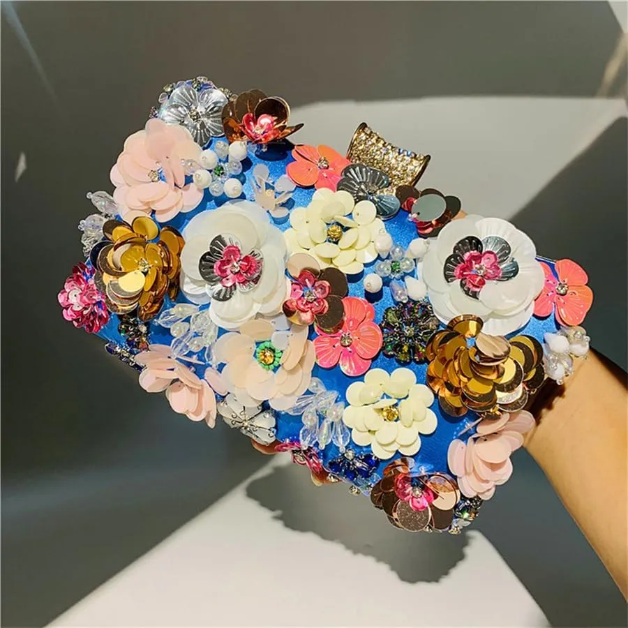 Fashion Dinner Bag Handmade Flower beaded Bag Banquet Wedding Party Bag Clutch bag Shoulder bag