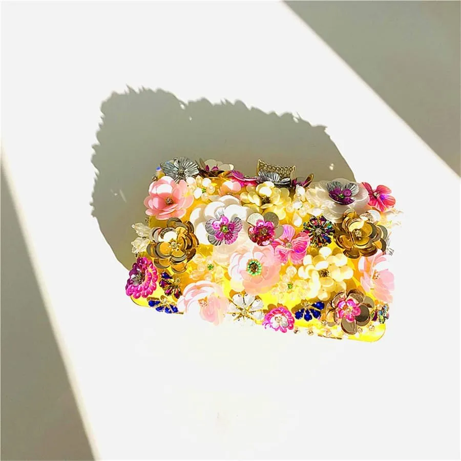 Fashion Dinner Bag Handmade Flower beaded Bag Banquet Wedding Party Bag Clutch bag Shoulder bag