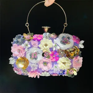 Fashion Dinner Bag Handmade Flower beaded Bag Banquet Wedding Party Bag Clutch bag Shoulder bag