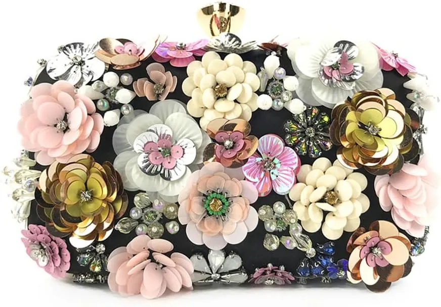 Fashion Dinner Bag Handmade Flower beaded Bag Banquet Wedding Party Bag Clutch bag Shoulder bag