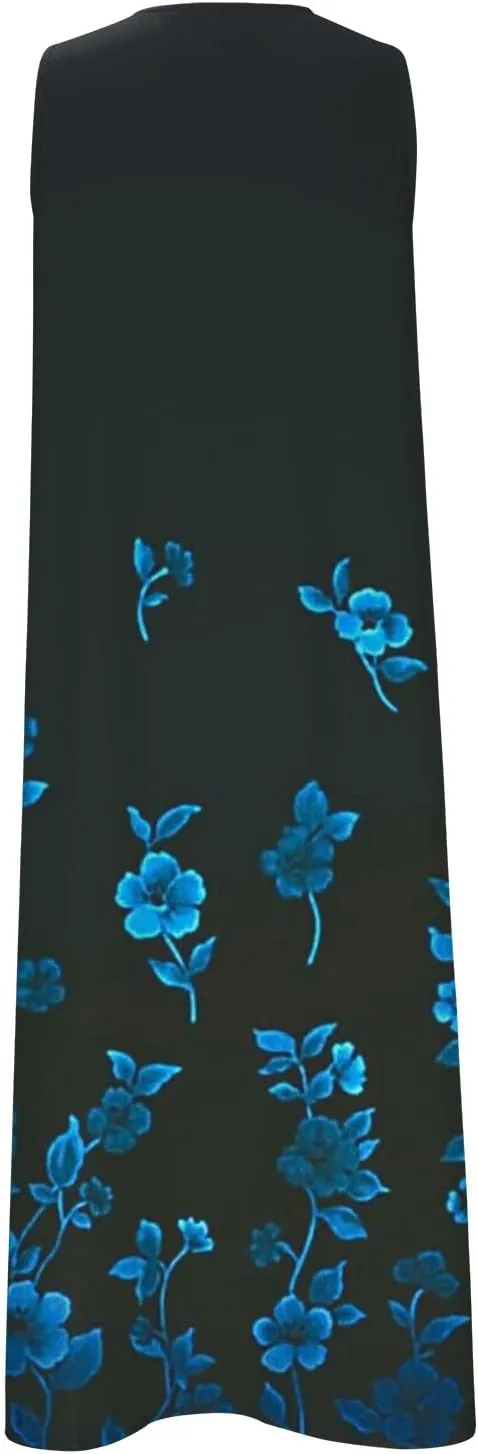 Finelylove Womens Summer Maxi Dresses 2025 Trendy Flowy A Line Beach Floral Plus Size Sundress Loose Fit Boho Long Dress